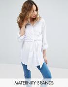 New Look Maternity Tie Front Shirt - White