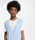 Stradivarius Button Down Knitted Vest In Blue-blues