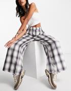 Weekday Rebecca Organic Cotton Blend Check Print Pants-multi