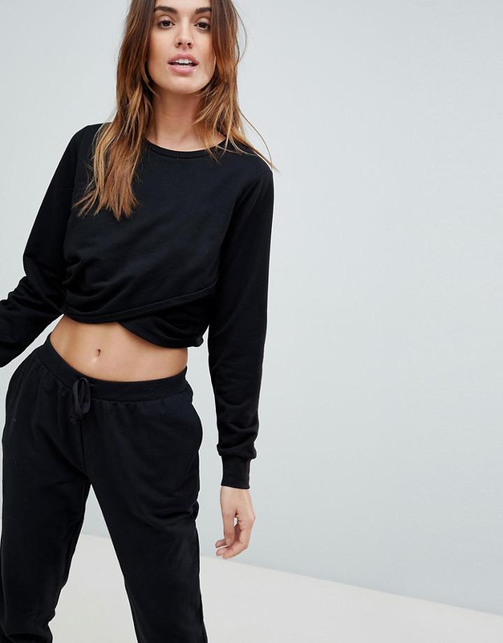 Asos Design Lounge Wrap Sweat - Black