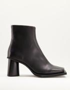 Asos Design Heeled Chelsea Boots With Extreme Square Toe And Round Heel In Black Leather