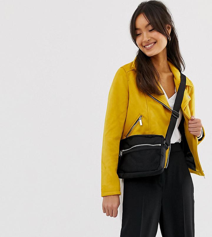 New Look Suedette Biker Jacket-yellow