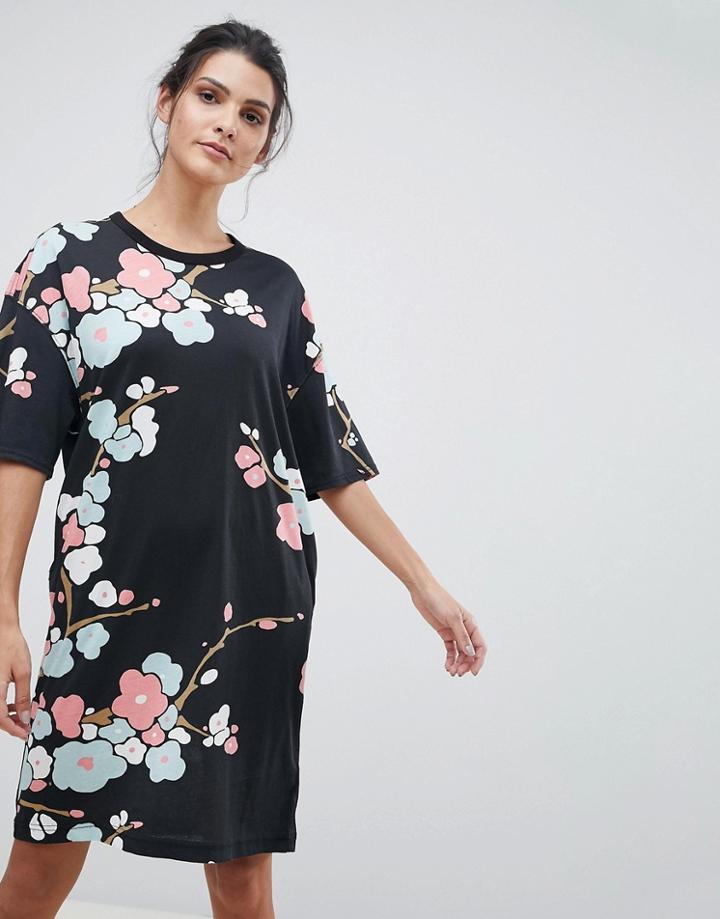 G-star Be Raw Floral Sweatshirt Dress - Black
