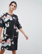 G-star Be Raw Floral Sweatshirt Dress - Black