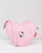 Lazy Oaf X Hello Kitty Heart Shaped Embroidered Cross Body Bag - Pink