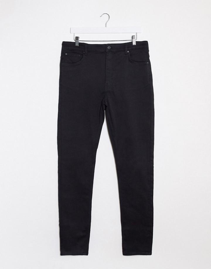 Weekday High Waist Extended Sizes Skinny Jeans In Black