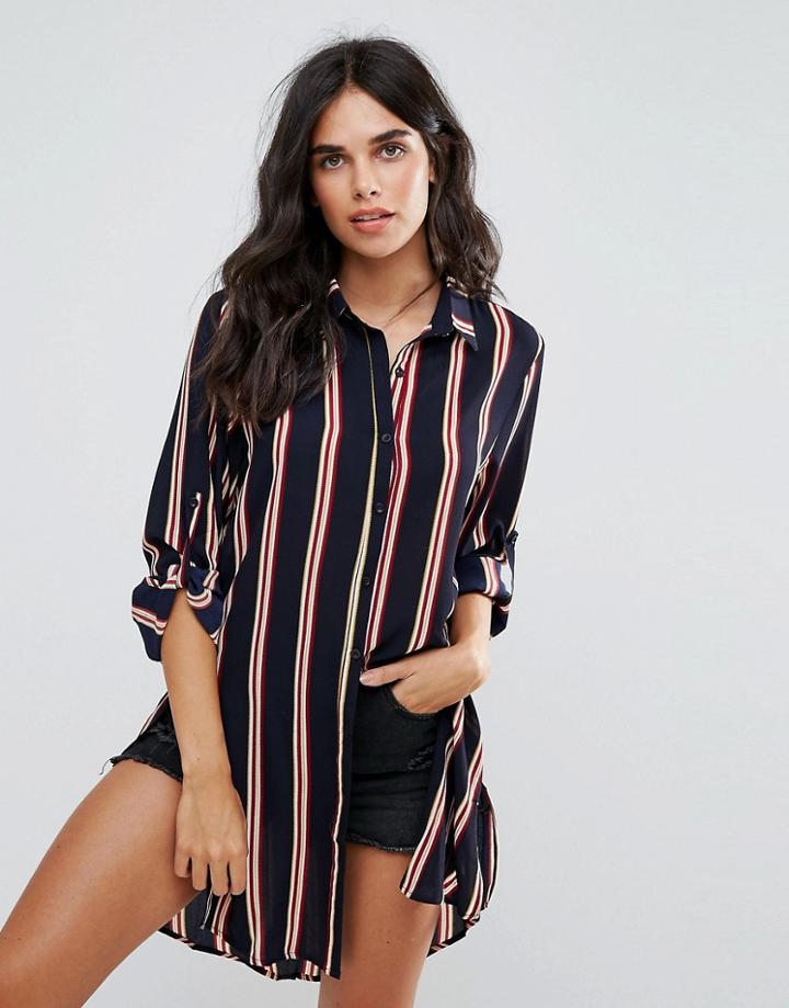 Oeuvre Stripe Shirt Dress - Navy