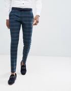 Noose & Monkey Super Skinny Suit Pants In Plaid Check - Green