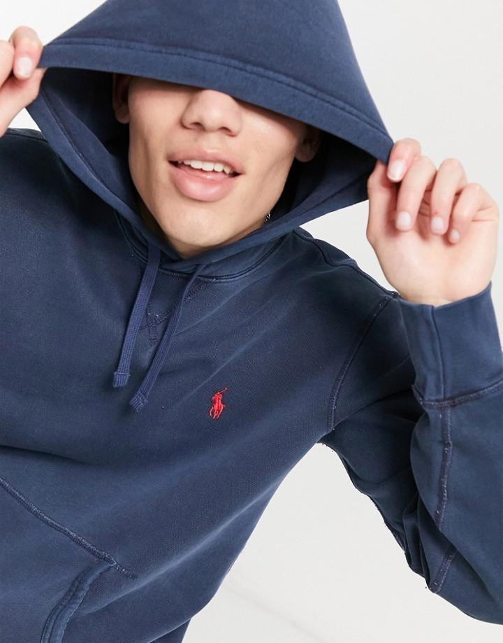 Polo Ralph Lauren Player Logo Hoodie In Cruise Navy