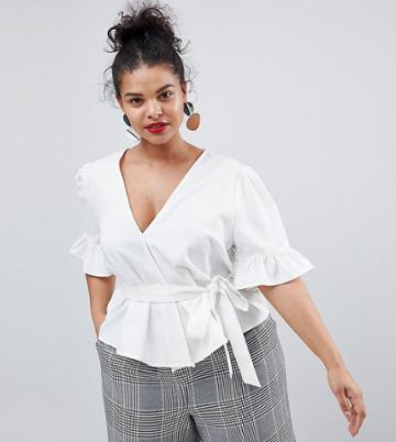 Unique 21 Hero Plus Wrap Top - White