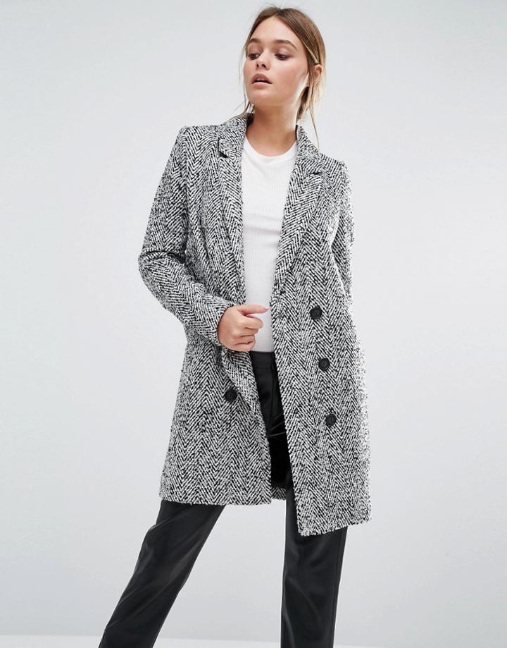 Y.a.s Dalay Tailored Coat In Tweed - Gray