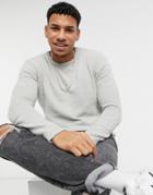 French Connection Chenille Crewneck Sweater In Gray Marl-grey