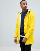 Asos Design Shower Resistant Rain Coat In Yellow - Yellow