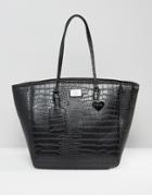 Marc B Kandi Croc Simple Shopper Bag - Black