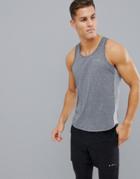 Asos 4505 Tank With Breathable Mesh And Racer Back In Gray - Gray