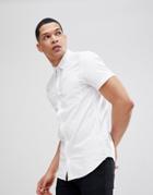 New Look Muscle Fit Oxford Shirt In White - White