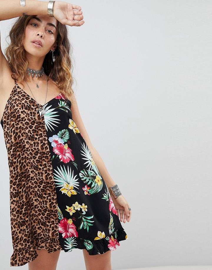 Kiss The Sky Cami Dress In Mixed Print - Multi