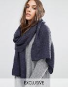 Stitch & Pieces Soft Knit Long Line Scarf - Navy
