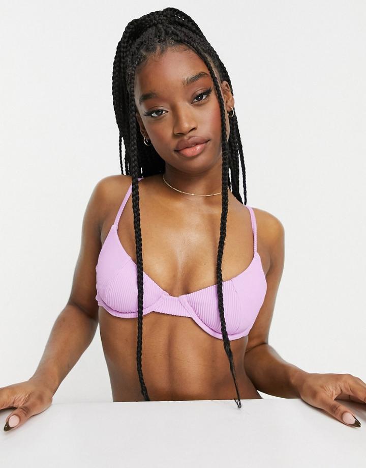 Twiin Underwired Bikini Top In Lilac-purple