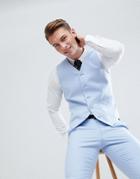 Asos Wedding Skinny Suit Vest In Kentucky Blue - Blue