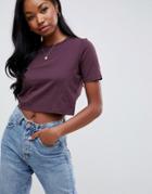 Asos Design Crop T-shirt With Twist Back - Red