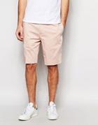 Asos Skinny Mid Length Smart Shorts In Light Pink - Pink