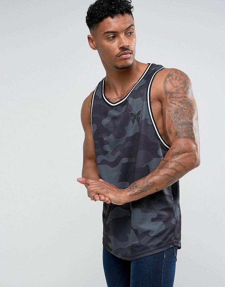 Good For Nothing Tank In Black Camo - Black