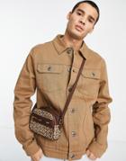 Threadbare Twill Jacket In Camel-neutral