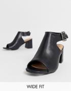 Simply Be Wide Foot Darcy Square Toe Shoe Boot In Black - Black