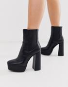 Public Desire Lexi Platform Ankle Boots In Black