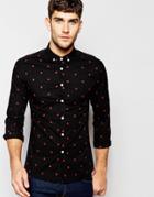 Asos Skinny Shirt With Arrow Print In Long Sleeve