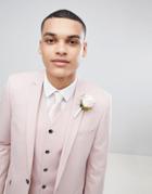 Asos Design Wedding Skinny Suit Jacket In Neutral Pink - Pink