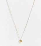 Asos Design 14k Gold Plated Necklace With Puff Heart Pendant