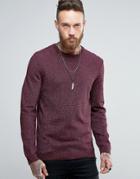 Asos Knitted Sweater In Metallic Yarn - Purple