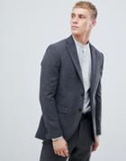 Jack & Jones Premium Blazer In Slim Fit With Wool Mix - Gray