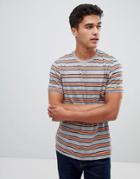 Burton Menswear T-shirt In Orange Stripe - Orange
