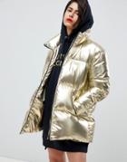 Tommy Hilfiger Icon Metallic Padded Jacket - Gold
