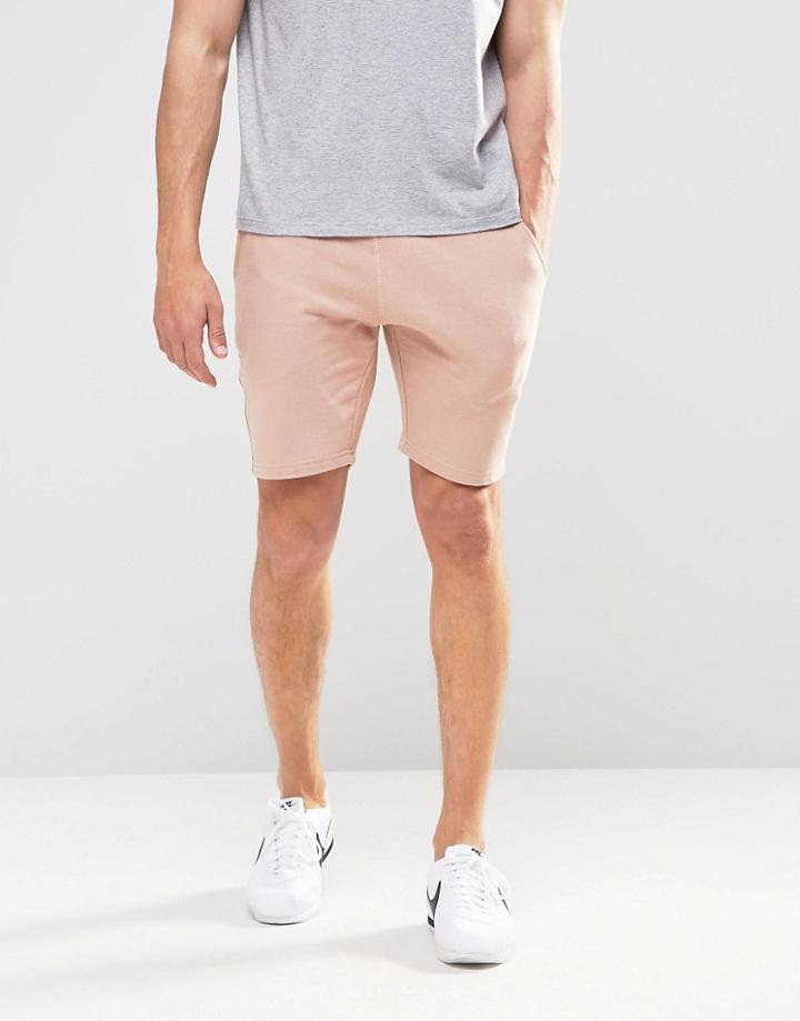 Asos Jersey Shorts In Super Skinny Fit In Pink - Mahogany Rose