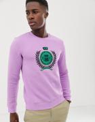 Scotch & Soda Classic Sweat With Logo Chest Artwork - Purple