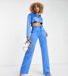 Asyou Satin Pants In Blue - Part Of A Set