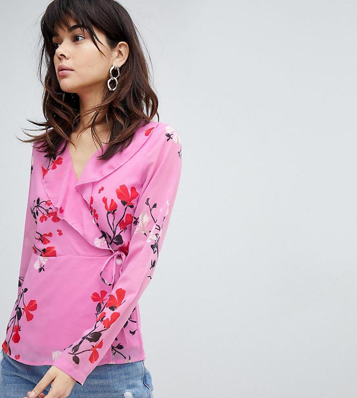 Vero Moda Floral Printed Frill Top - Multi