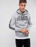 Hollister Hoodie Athletic Print Logo In Gray - Gray
