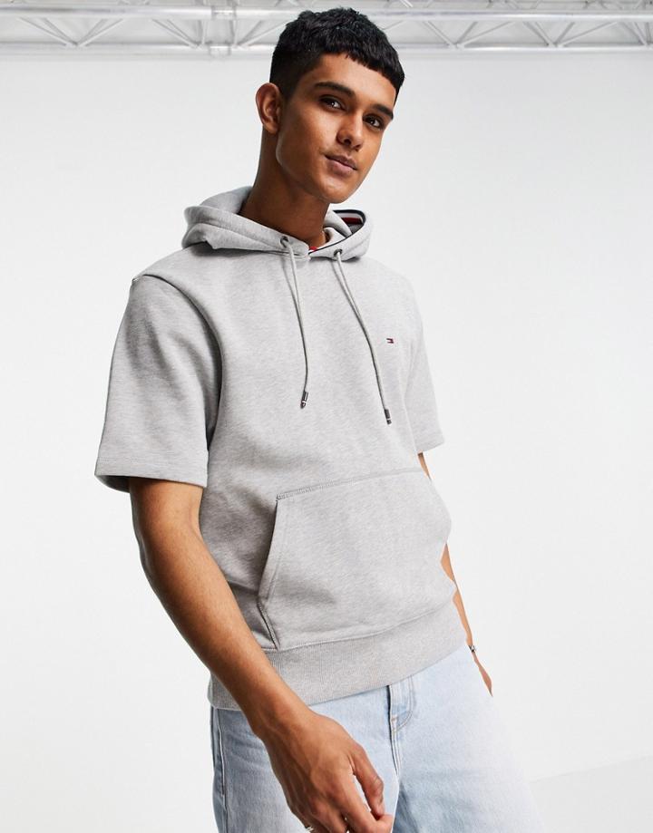 Tommy Hilfiger Short Sleeve Hooded Sweatshirt-grey