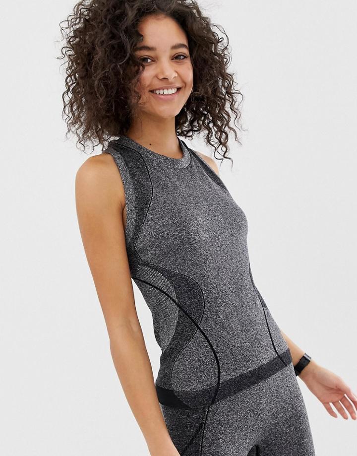 Asos 4505 Tank With Sculpt Highlight Detail - Gray