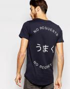 Adpt Longline T-shirt With Back Print - Dark Navy