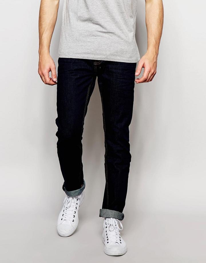 Bellfield Dark Tapered Slim Fit Jeans - Blue