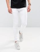 Asos Super Skinny Jeans In White - White