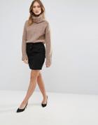 Oeuvre Mini Skirt With Buttons - Black