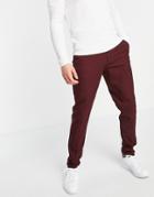 Asos Design Skinny Smart Pants In Burgundy-grey