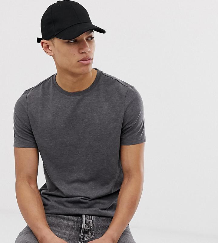 Asos Design Tall T-shirt With Crew Neck - Gray